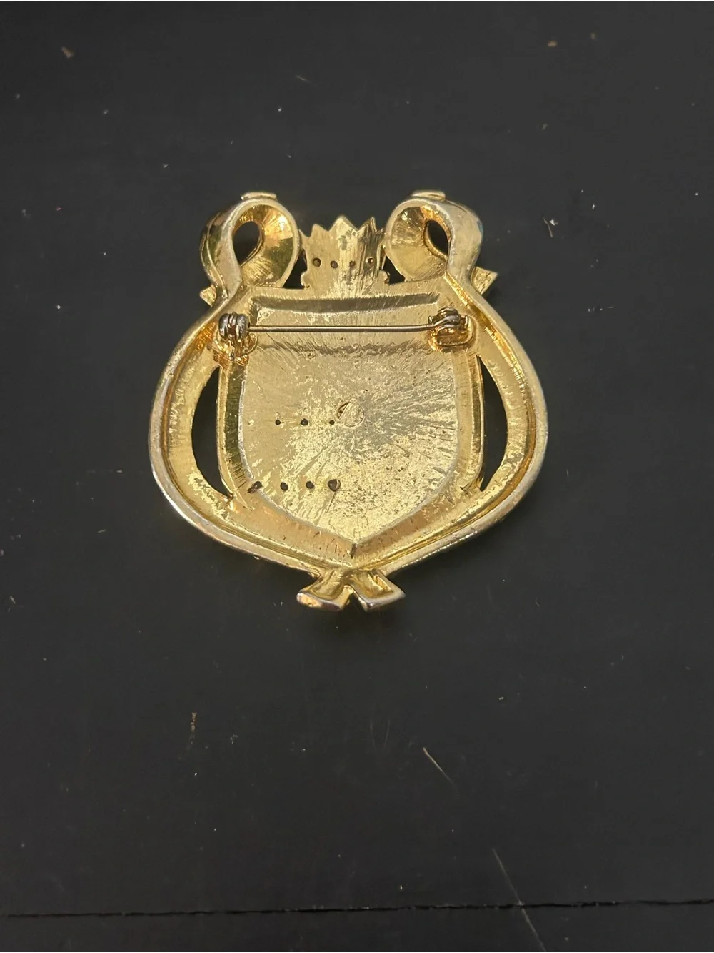 Vintage Heraldic Shield Crest Brooch